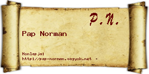 Pap Norman névjegykártya