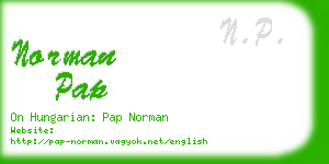 norman pap business card